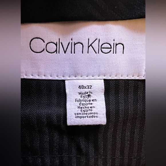 Calvin Klein Wool/Spandex Pants. Blue/ Black Stripes 40X32 Men Pockets - Picture 7 of 16